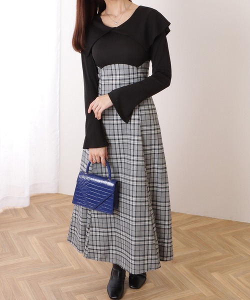 Lace Ladies（レースレディース） ワンピース ビッグカラー チェック柄