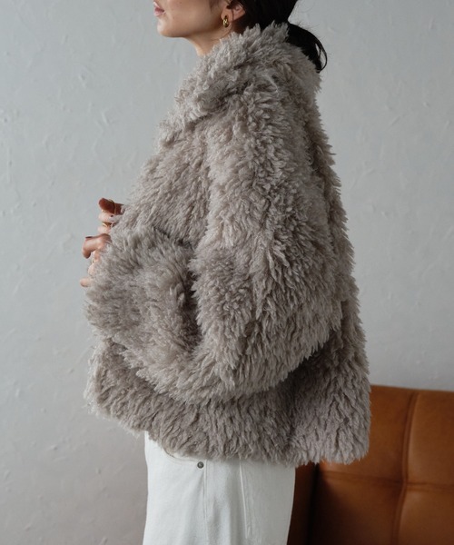 r.（アールドット） ブルゾン アウター プードルファー 2wayカラー