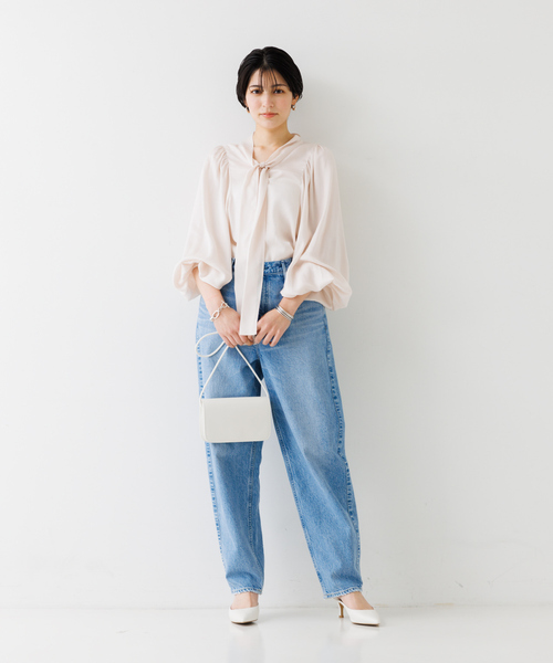 Rouge vif（ルージュ ヴィフ） ブラウス シャツ とろみ素材ギャザー