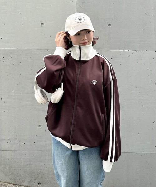 AS KNOW AS（アズノゥアズ） ジャージ ワンポイント刺繍ロゴ サイド