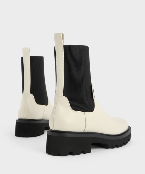 CHARLES ＆ KEITH（チャールズ&キース） ブーツ ニットソックス リッ