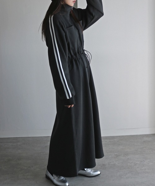 ワンピース HAL×COURO ハーフジップスウェットワンピース