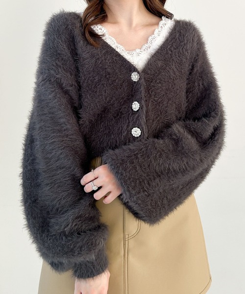 Heather（ヘザー） カーディガン ジュエルボタンカーディガン 150137