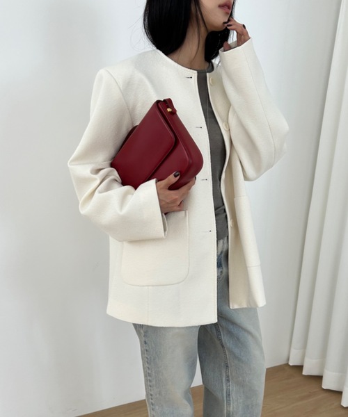 Didot.showroom ジャケット ノーカラージャケット ノーカラー ツイード