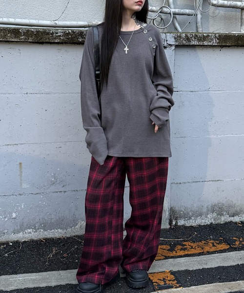 パンツ チェックワイドパンツ レディース メンズ : ZOZOTOWN Yahoo!店