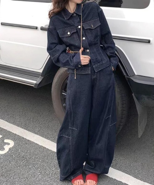 Aelina セットアップ デニムセットアップ レディース : ZOZOTOWN Yahoo