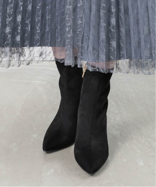 RANDA（ランダ） ブーツ 2WAY ビジュー×リボン ショートブーツ