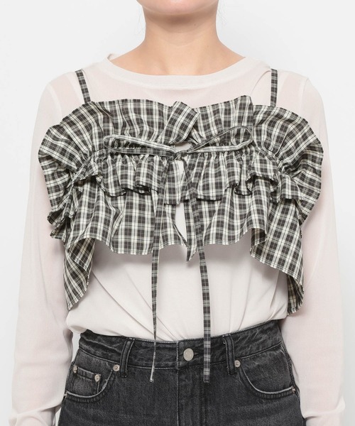 LOWRYS FARM（ローリーズファーム） キャミソール チェックフリル