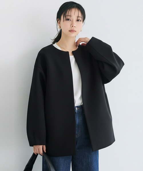 DRAWER（ドゥロワー） ノーカラーコート 36 ベージュ レディース