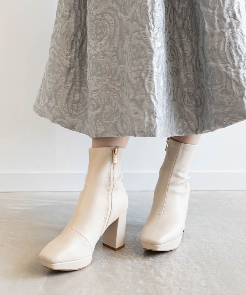 RANDA（ランダ） ブーツ ストレッチ チャンキーヒールショートブーツ