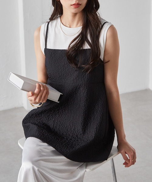 RANAN（ラナン） キャミソール ぽこぽこジャカードキャミブラウス