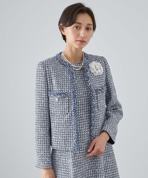 ANAYI（アナイ） ジャケット ノーカラージャケット ミックスツイード