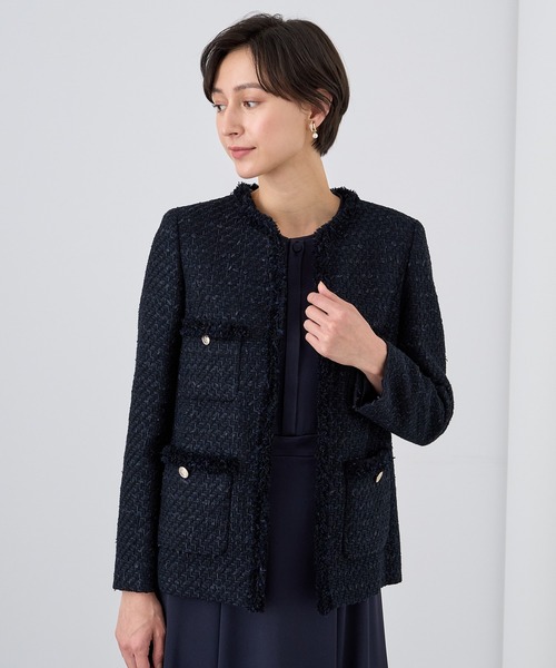 ANAYI（アナイ） ジャケット ノーカラージャケット ミックスツイード