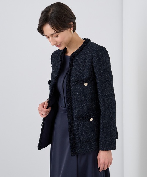 ANAYI（アナイ） ジャケット ノーカラージャケット ミックスツイード