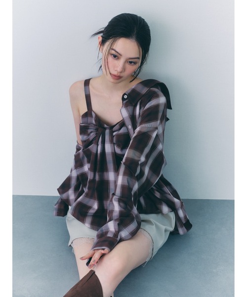 FRAY I.D（フレイ・アイディー） ブラウス シャツ オンブレラメ