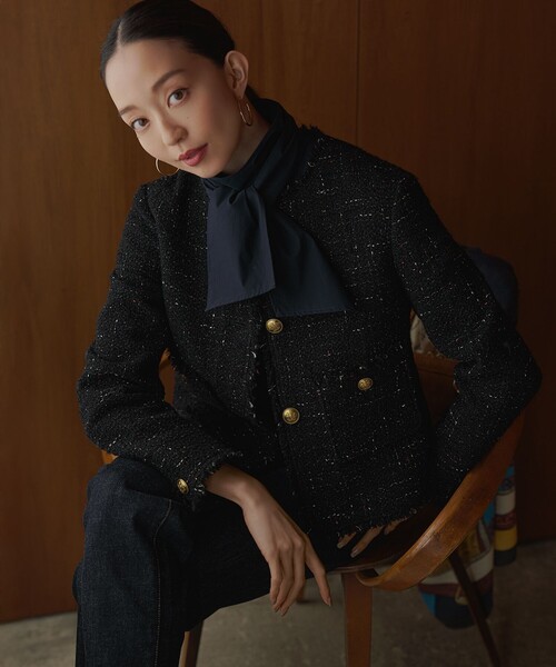 23区（ニジュウサンク） コート アウター GIOLICAツイード ノーカラー