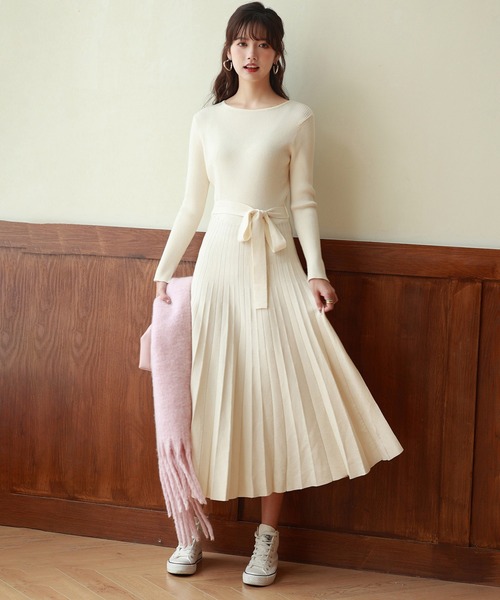 SAISON DE PAPILLON（セゾンドパピヨン） ワンピース レイヤード風