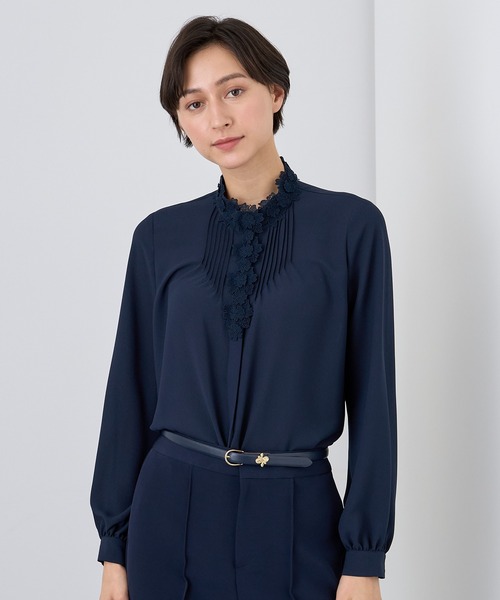 ANAYI（アナイ） ブラウス シャツ ジョーゼットフラワーレース