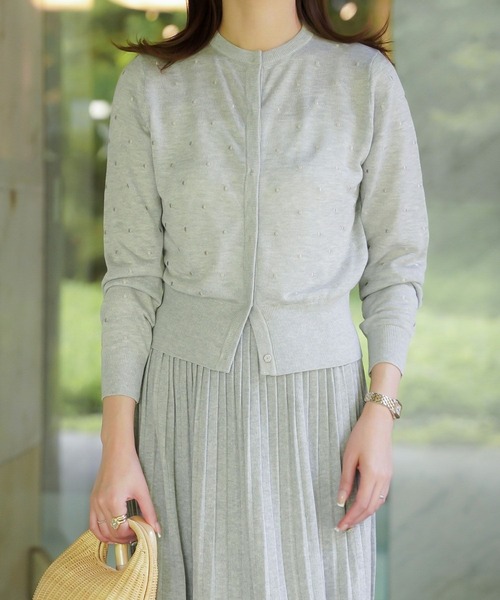 HUIT bouquet（ユイット ブーケ） カーディガン ドット柄 ラメ シアー