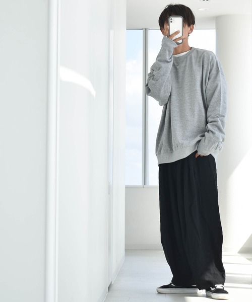 トレーナー スウェット 裏起毛ルーズフィットクルーネック レディース