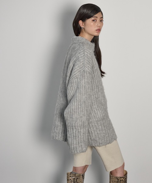 THE Yon カーディガン 2WAYモヘアライクミックスシャギーニット