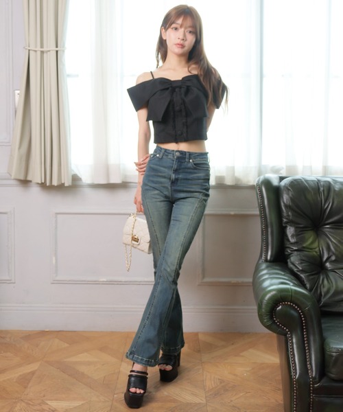 LIP SERVICE（リップサービス） ブラウス シャツ ツイードリボン