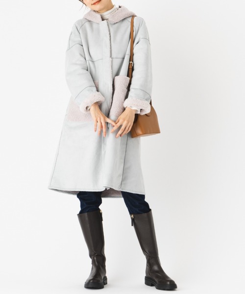 ムートンコート ボアコート 「HIT ITEM！」リバーシブル エコファー