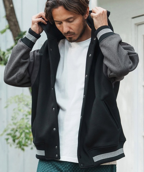 CAMBIO（カンビオ） スタジャン mj10045-Back Brushed Sweat Hooded