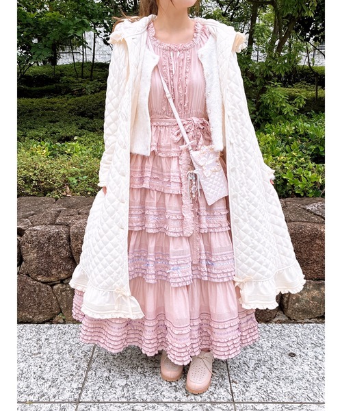 PINK HOUSE（ピンクハウス） ワンピース 配色フリル使いワンピース