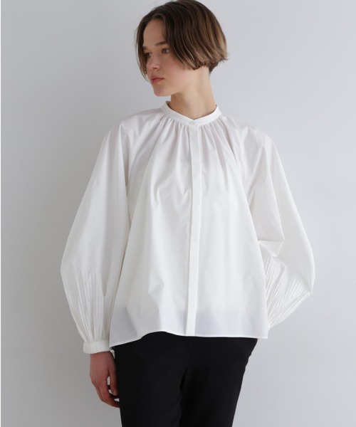 LE PHIL（ル フィル） ブラウス シャツ SOLOTEXブロードノーカラー