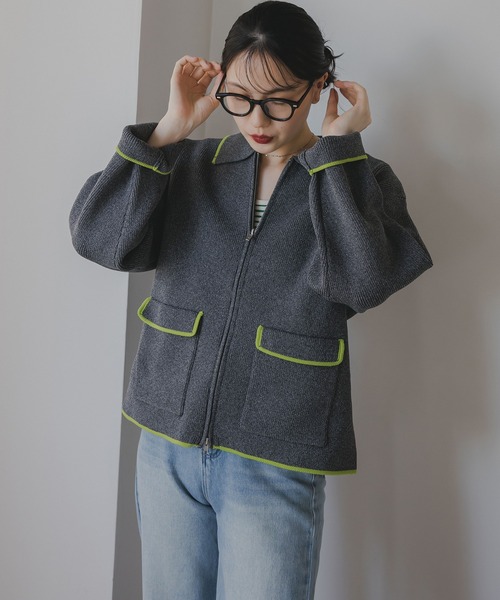 210nouve（トゥージュヌーヴ） カーディガン スポンディッシュ 配色