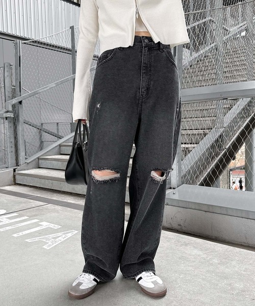 andme（アンドミー） ジーンズ デニム デニムパンツ ダメージ加工