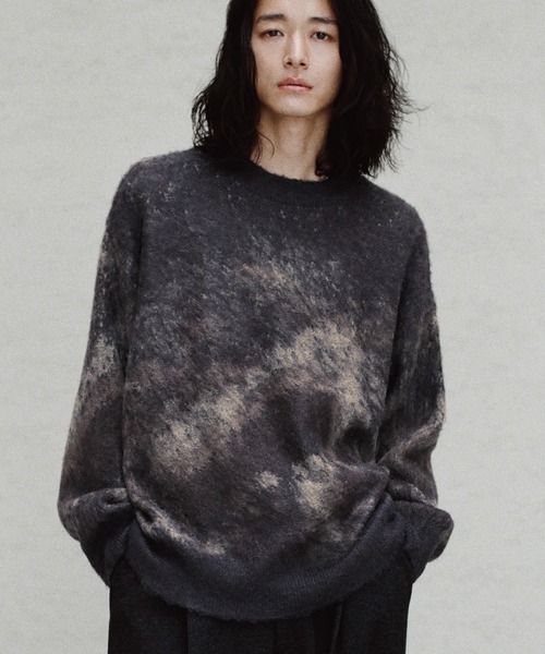 WYM LIDNM セーター ニット MOHAIR BLEND JACQUARD SHAGGY KNIT メンズ