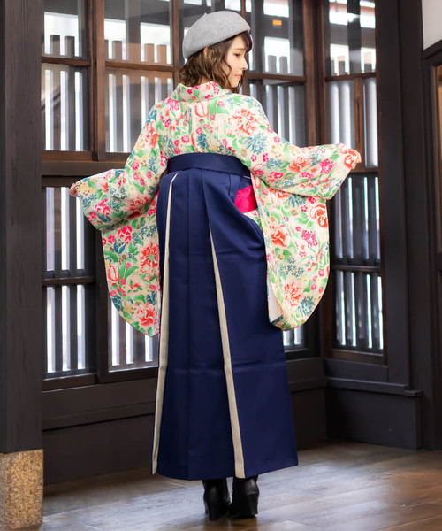 KIMONOMACHI 着物 レディース 袴単品 バイカラー 刺繍入り 卒業式 袴