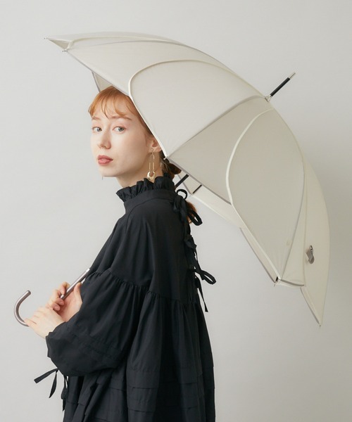 傘 because バイカラーパイピングはなびら長雨傘 レディース