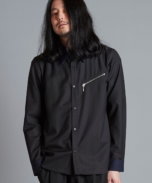 NO ID.（ノーアイディー） シャツ ms5852- クレリックZIP-SH シャツ
