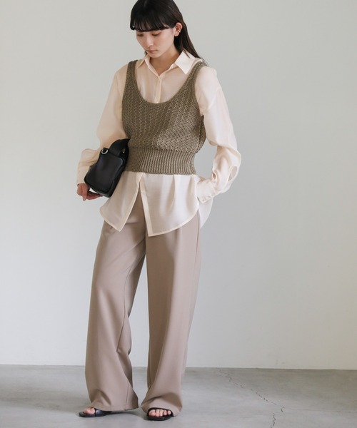 select MOCA（セレクトモカ） ブラウス シャツ オープンスリーブシアー