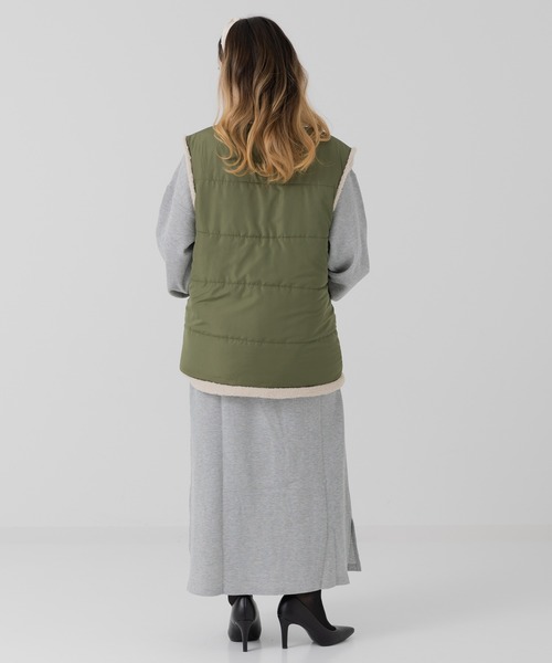 JAM & LINK ベスト ジレ リバーシブルボアベスト レディース