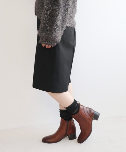MODE KAORI（モードカオリ） ブーツ 「本革」カーブパターンショート