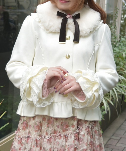 axes femme（アクシーズ ファム） ピーコート pコート ローズリボン付