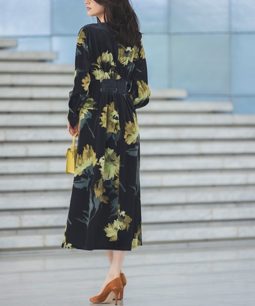 RANAN（ラナン） ワンピース ベロアプリント花柄ワンピース : ZOZOTOWN