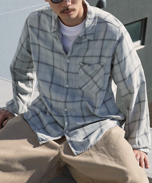 REMI RELIEF（レミ レリーフ） シャツ レーヨンツイルチェックシャツ