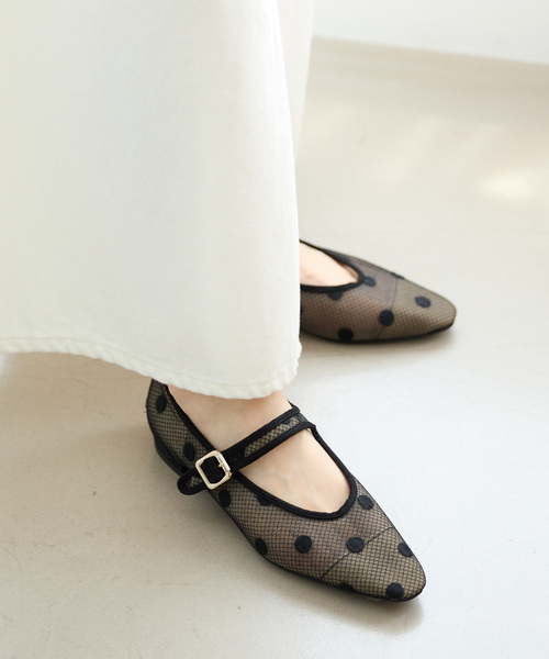 LE TALON（ル タロン） シューズ ドットチュールメリージェーン