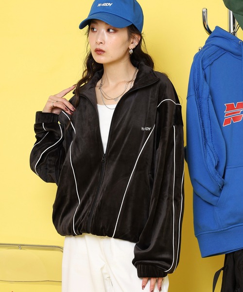 NERDY ジャージ ベロアパイピングトラックトップ メンズ レディース