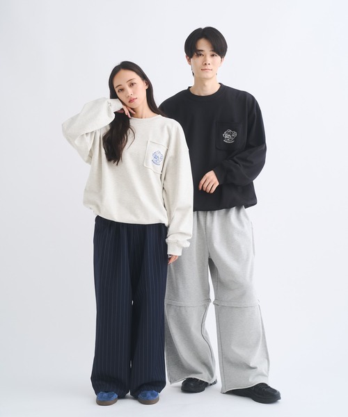 Remember. トレーナー スウェット カットオフポケットドローコード