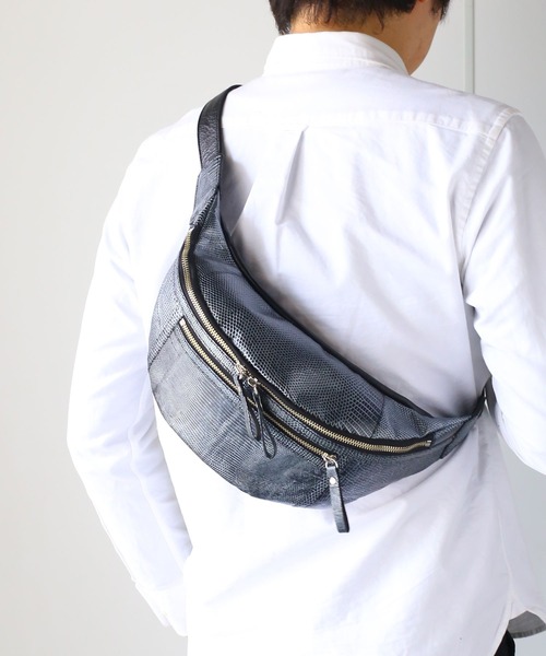 sankyo shokai（三京商会） ウエストポーチ リザード レザー 本革