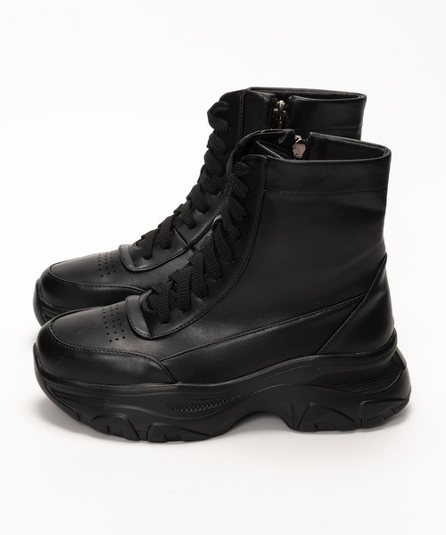 SVEC（シュベック） スニーカー 軽量チャンキーソール ハイカット