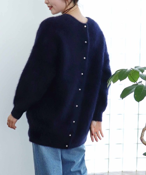 Jines（ジネス） カーディガン フォックスカシミヤ前後2wayルーズ