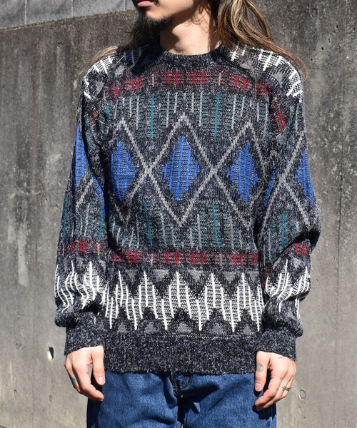 VINTAGE セーター ニット 「ヴィンテージ古着」80-90's SCANDIA マルチ