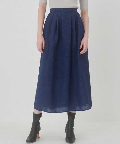 LE CIEL BLEU（ルシェルブルー） スカート テクスチャードフレア